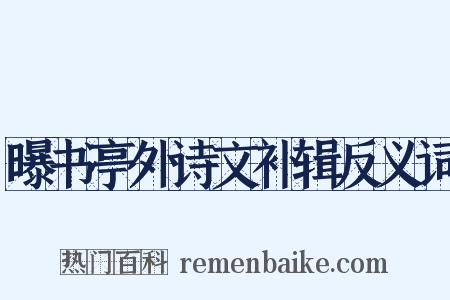 曝书亭外诗文补辑反义词是什么意思的图片